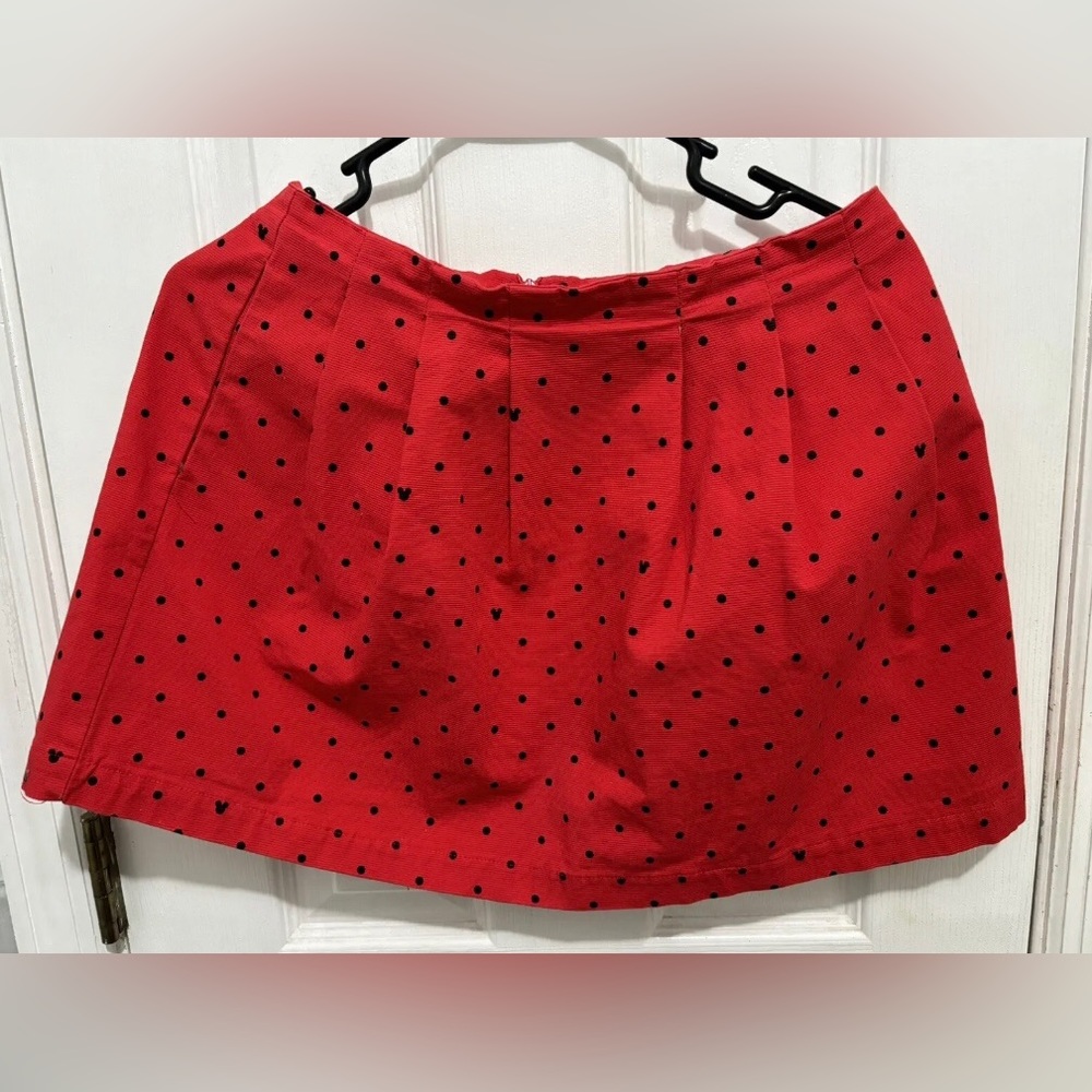 Disney Oh My Disney Mickey Mouse Red Print Pleated Skirt 